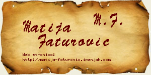 Matija Faturović vizit kartica